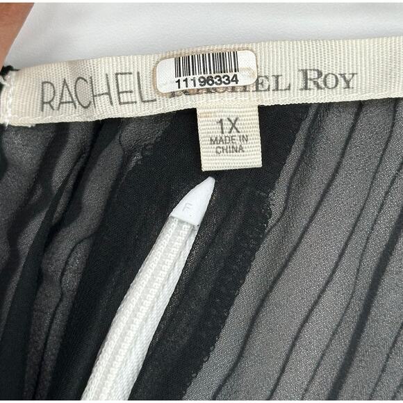 Rachel Rachel Roy Rainbow Stripe Midi Dress One Shoulder White Red Beach 1X - Picture 4 of 8